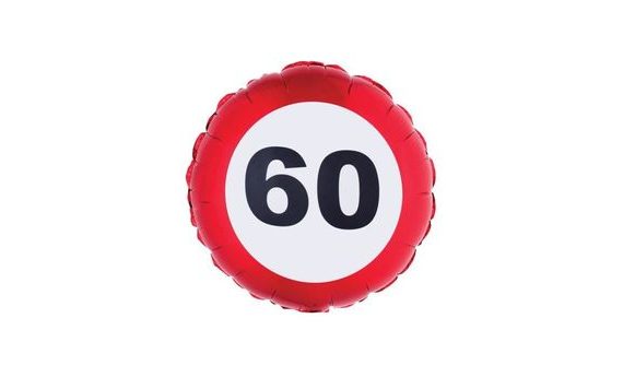 60TH BIRTHDAY TRAFFIC SIGN FOIL BALLOON - 46 CM