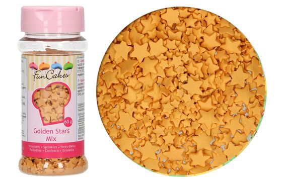 ZLATÉ HVĚZDIČKY - GOLDEN STAR MIX - CUKROVÉ ZDOBENÍ 60 G