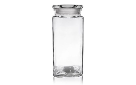 DÓZA SKLO S VÍKEM 1,8 L HRANATÁ