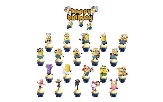 CAKE AND MUFFIN TOPPER 21PCS MIMONS