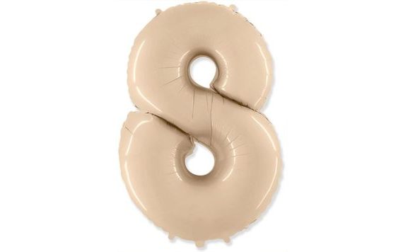 KRÉMOVÝ FOLIOVÝ BALÓN ČÍSLICE 8 - 102 CM