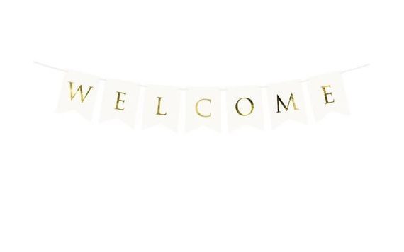 WELCOME / VÍTEJTE GARLAND WHITE 15 X 95 CM