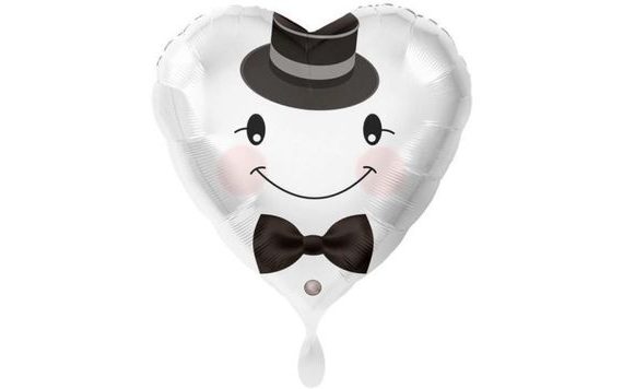 BALÓN FOLIOVÝ SRDCE - ŽENICH - SVATBA - ROZLUČKA SE SVOBODOU - 43 CM