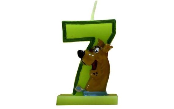 SCOOBY DOO BIRTHDAY CAKE CANDLE - NUMBER 7