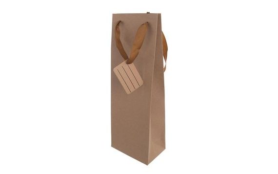 WINE GIFT BAG 12X36 CM NATURE