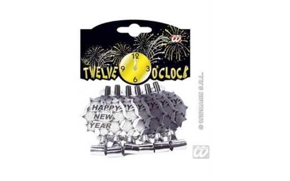 HAPPY NEW YEAR SILVER WHISKS 6 PCS - NEW YEAR'S EVE