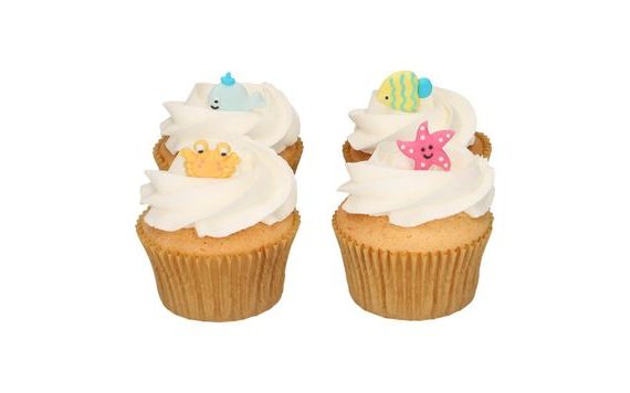 FUNCAKES SUGAR DECORATIONS SEA LIFE SET/8