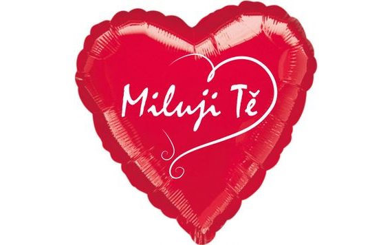BALÓNEK FÓLIOVÝ ČERVENÉ SRDÍČKO MILUJI TĚ