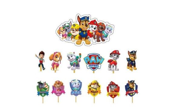 CAKE AND MUFFIN TOPPERS 13PCS PAW PATROLL - CAKESICQ
