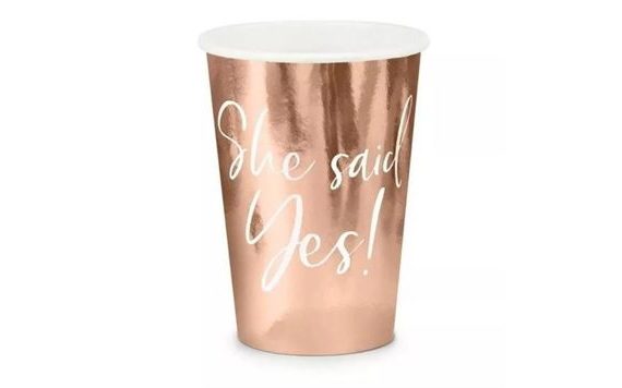 KELÍMKY SHE SAID YES - RŮŽOVO ZLATÉ - ROSEGOLD - ROZLUČKA SE SVOBODOU - 220 ML - 6KS