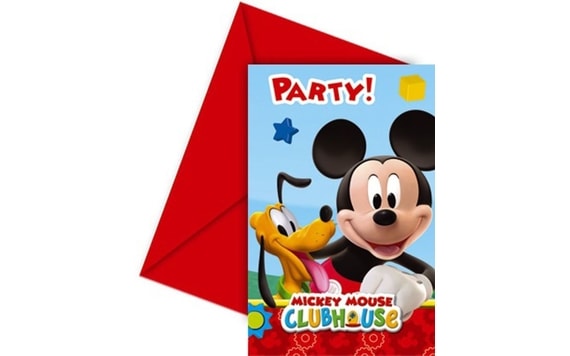 MICKEY INVITATIONS 6 PCS