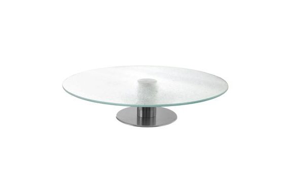 TÁLCA - FORGÓ TORTAÁLLVÁNY - ÜVEGACÉL - ÁTMÉRŐ 30 CM
