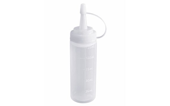 PLASTIC BOTTLE WITH MEASURE FOR SAUCES AND TOPPINGS - 125 ML