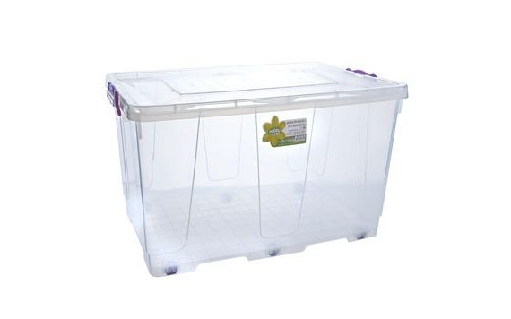 PLASTIC BOX MULTI RECTANGLE WHEELS 80 L