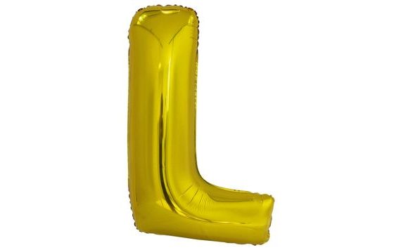 ZLATÝ FOLIOVÝ BALÓNEK PÍSMENA L 86 CM AMSKAN