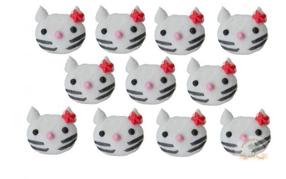 CUKROVÉ DEKORACE KOČIČKY BÍLÉ