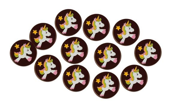 CHOCOLATE DECORATIONS UNICORNS 12 PCS