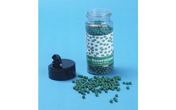 CONFECTIONERY DECORATING BEADS GREEN - GREEN