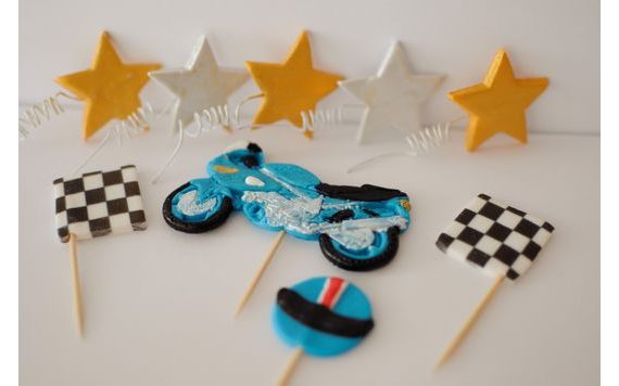 MOTORKA – SADA CUKROVÝCH ZÁPICHŮ NA DORT, 2D (DVOUROZMĚRNÉ)