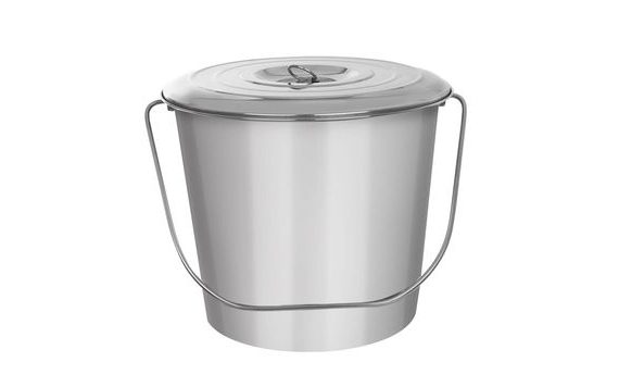 STAINLESS STEEL BUCKET WITH LID 12 L
