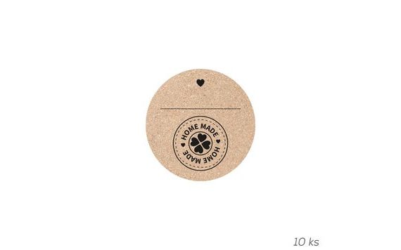 KORKOVÉ SAMOLEPKY HOME MADE 10 KS