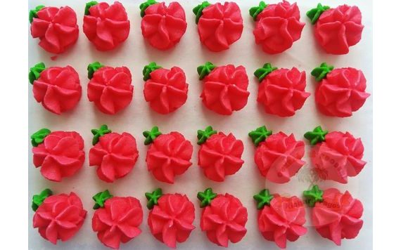 SUGAR FLOWER DECORATIONS ON TRAY (DESIGN 21) – 24 PCS