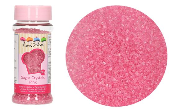 FUNCAKES COLOURED SUGAR - PINK - 80G