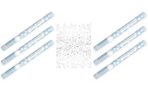 WEDDING CONFETTI 60 CM 6 PCS WHITE BUTTERFLIES