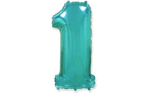 BALLOON FOIL DIGITS TURQUOISE (TIFFANY) 115 CM - 1