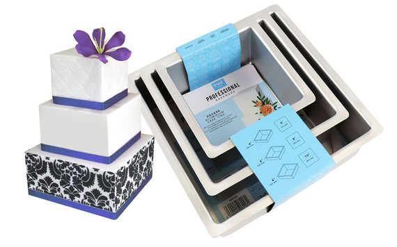 MÉLY, NÉGYZET ALAKÚ TORTAFORMÁK - 3 DB