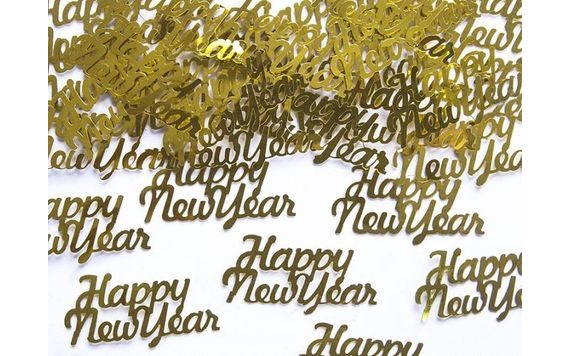 HAPPY NEW YEAR - GOLD CONFETTI 4X2 CM - NEW YEAR'S EVE