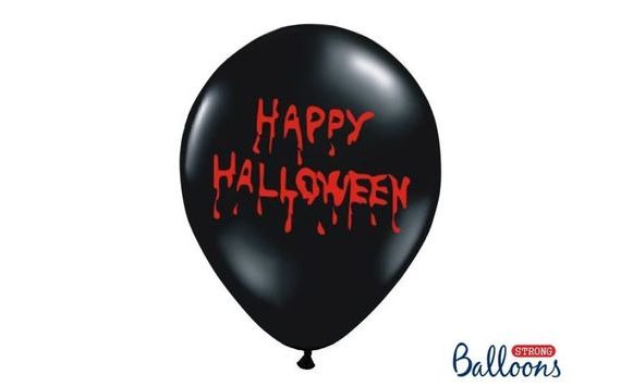 THICK BALLOONS 30 CM PASTEL - HAPPY HALLOWEEN BLACK - 1 PC