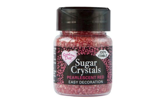 RD EDIBLE SPARKLING SUGAR CRYSTALS - PEARLESCENT RED