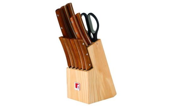 NATURE WOODEN BLOCK KNIFE SET - 6 PIECES