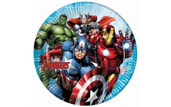 PAPÍROVÉ TALÍŘE AVENGERS, 23 CM, 8 KS