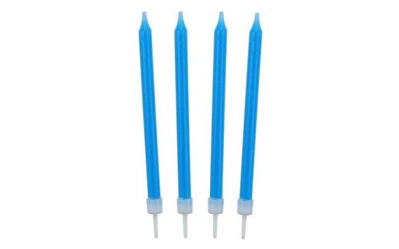 BIRTHDAY CANDLES 8,6 CM 10 PCS BLUE