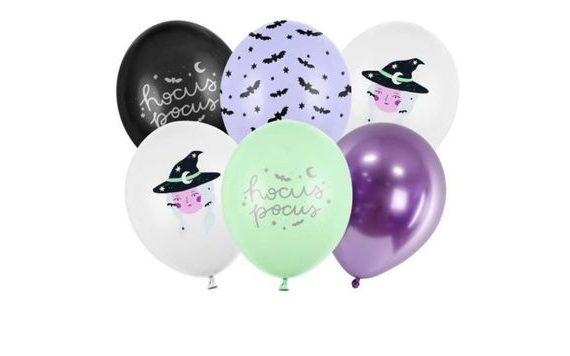 LATEX BALLOONS - HALLOWEEN - WITCHES - 6 PCS - 30 CM