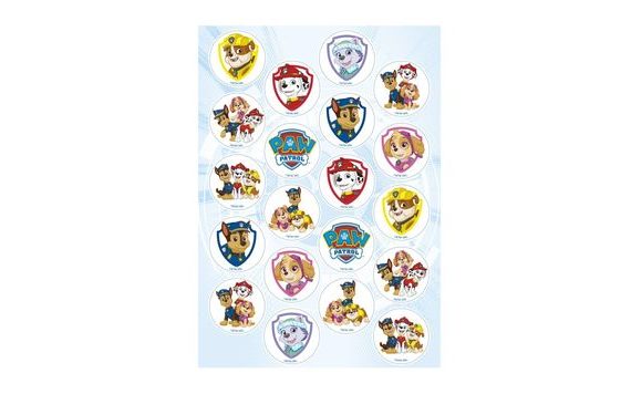 FONDANT PAPER FOR CUPCAKES PAW PATROL - 20 IMAGES