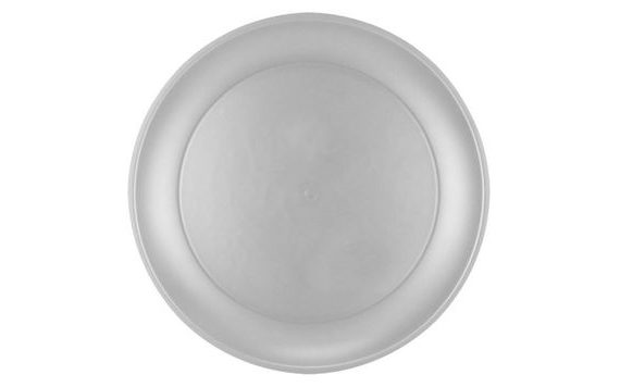 SILVER PLASTIC PLATE - NEW YEAR'S EVE - 21 CM - 1 PC