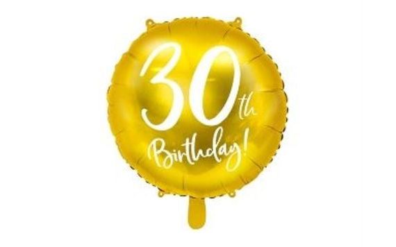 GOLDEN FOIL BALLOON FOR 30TH BIRTHDAY, 45 CM