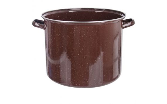 BROWN ENAMEL POT - 40 L