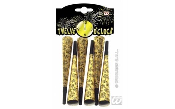 HAPPY NEW YEAR 6 PCS GOLDEN TRUMPETS - NEW YEAR'S EVE