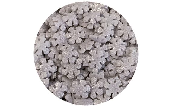 SNOWFLAKES WITH SILVER GLITTER 50 G