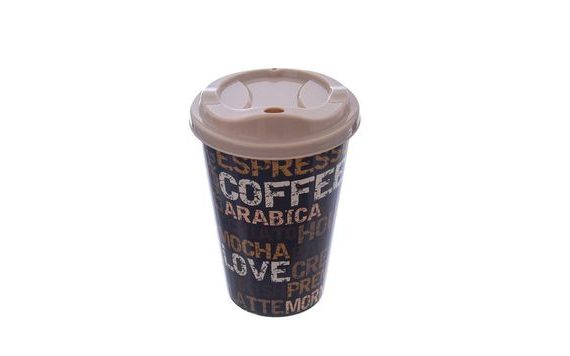PLASTIC COFFEE CUP WITH LID 0.45 L