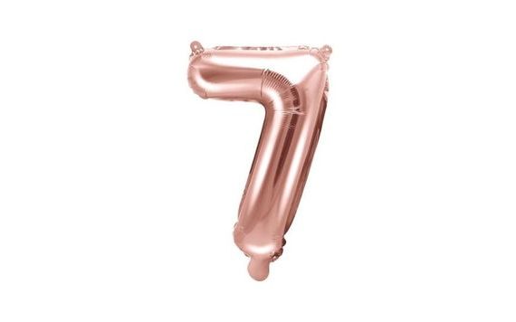 ROSE GOLD FOIL NUMBER BALLOON - 35 CM - 7 (NOT HELIUM FILLABLE)