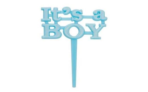 CUPCAKE TOPPERS, 8 PCS - BABY SHOWER " IT´S A BOY " - BOY