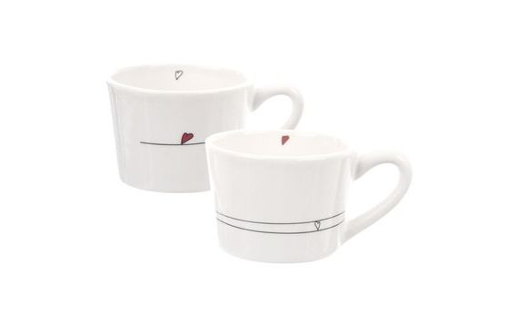 HEART DESIGN MUG SET 0.23 L - 2 PIECES