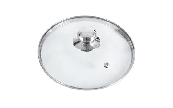 GLASS LID WITH STAINLESS STEEL HANDLE, 26 CM