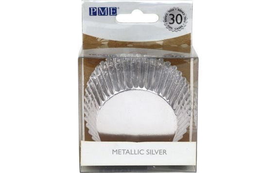 PEČICÍ KOŠÍČKY METALICKÉ STŘÍBRNÉ 30 KS