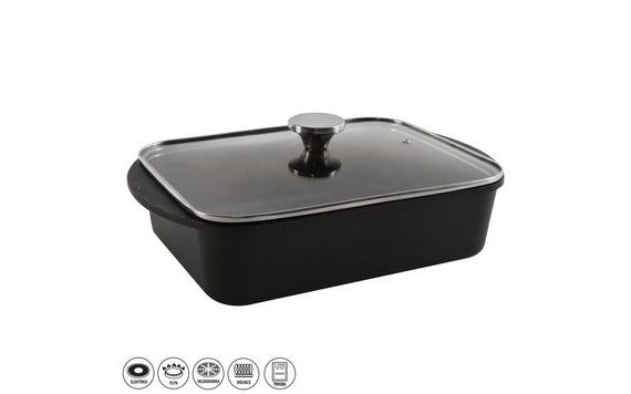 PEKÁČ GRANDE 40X27,5 CM SO SKLENENÝM VIEČKOM